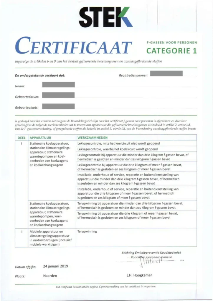 sterk certificaat