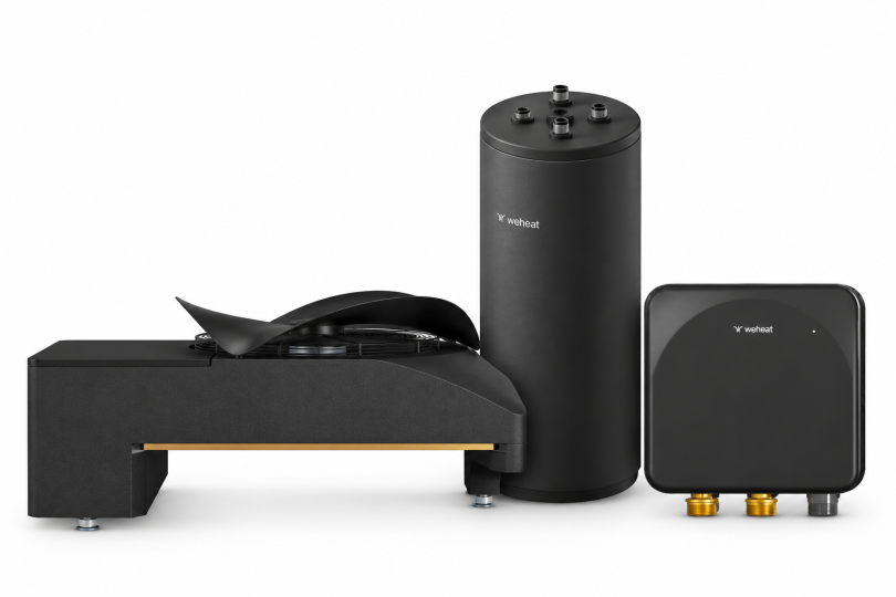 Weheat Blackbird  all-electric + sanitairboiler P80 met binnendeel